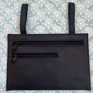 New! Travel Belt Wallet. Black Hidden Passport Pouch. TCM.